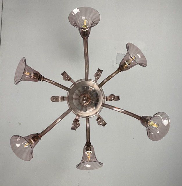 Murano Glass Venetian Chandelier Amethyst