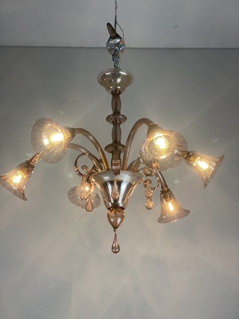 Murano Glass Venetian Chandelier Amethyst