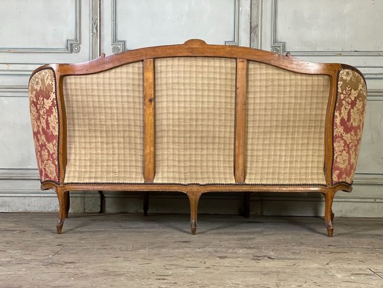 Louis XV Carved and Molded Beech Corbeille Back Bench, 18th Century