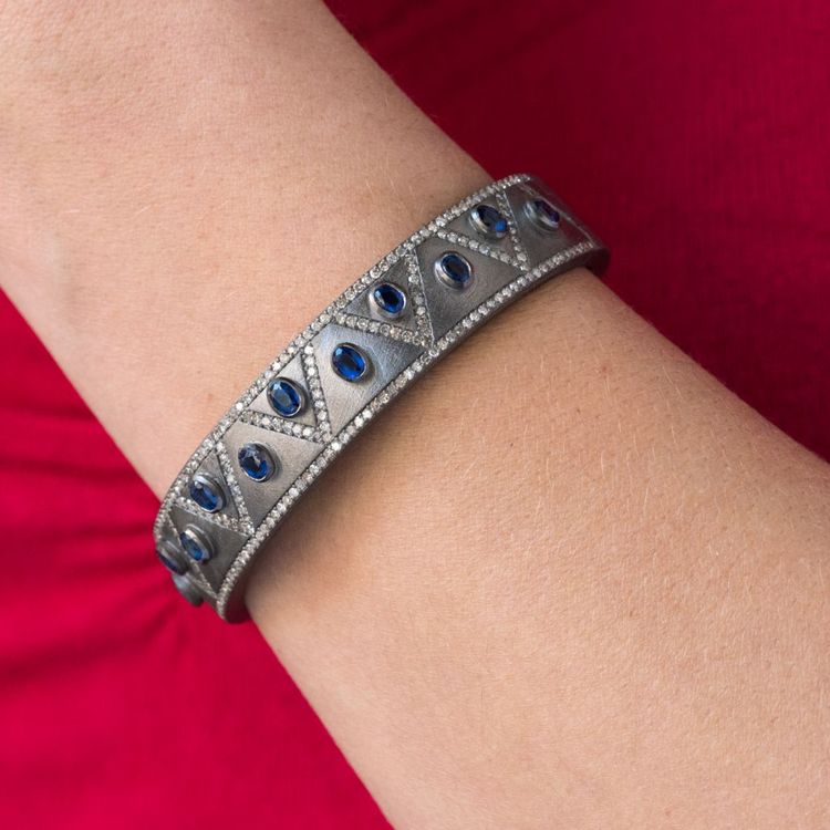 Silber Armband Diamanten Und Cyanite