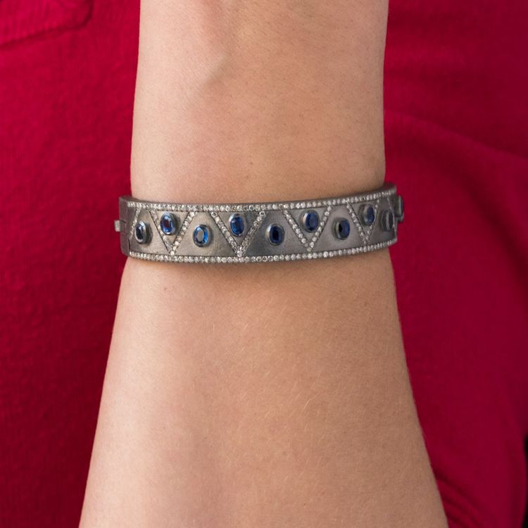 Silber Armband Diamanten Und Cyanite