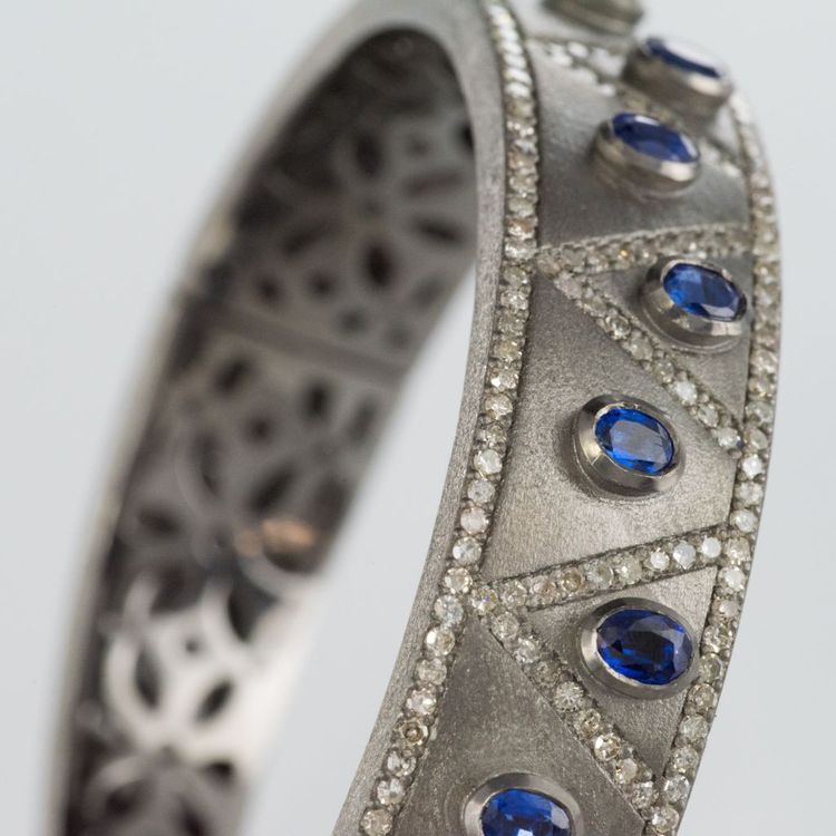 Silber Armband Diamanten Und Cyanite