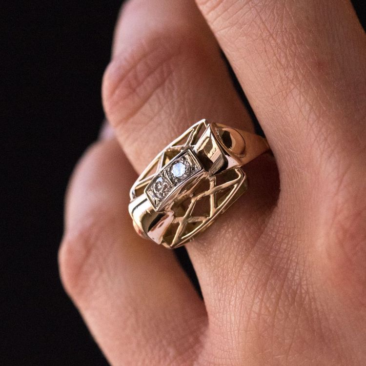 Anello con diamante retrò