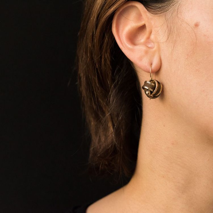 Ancient Earrings Golden And Hair Nodes