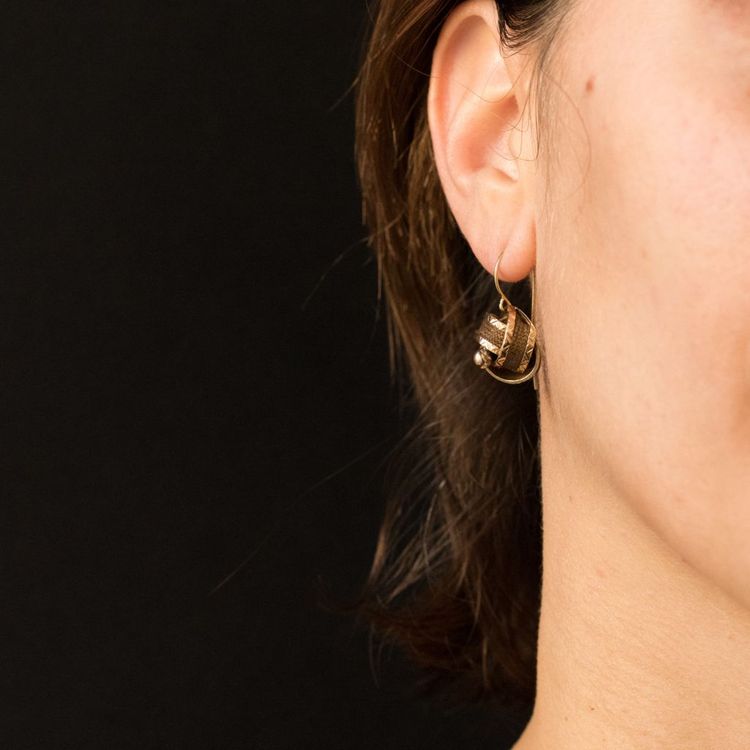 Ancient Earrings Golden And Hair Nodes