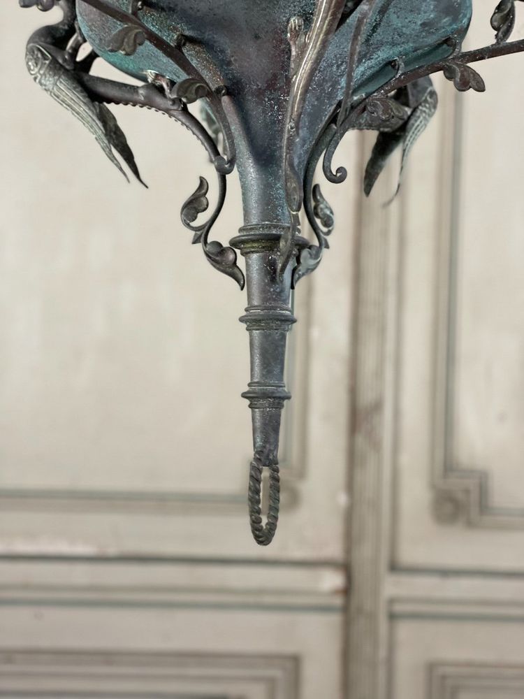 Neo-Gothic Bronze Chandelier Circa 1880