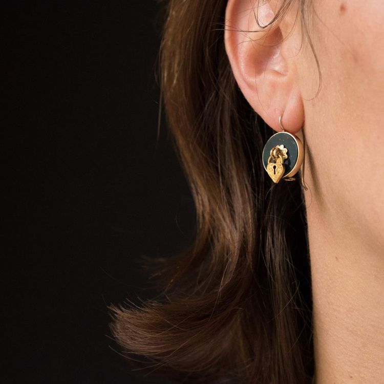 Blood Jasper Earrings And Padlock