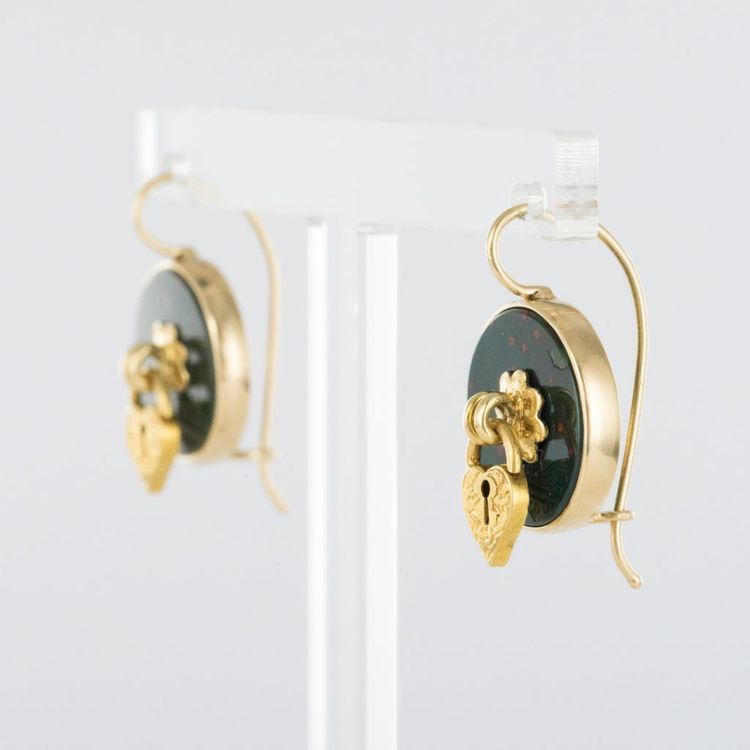 Blood Jasper Earrings And Padlock
