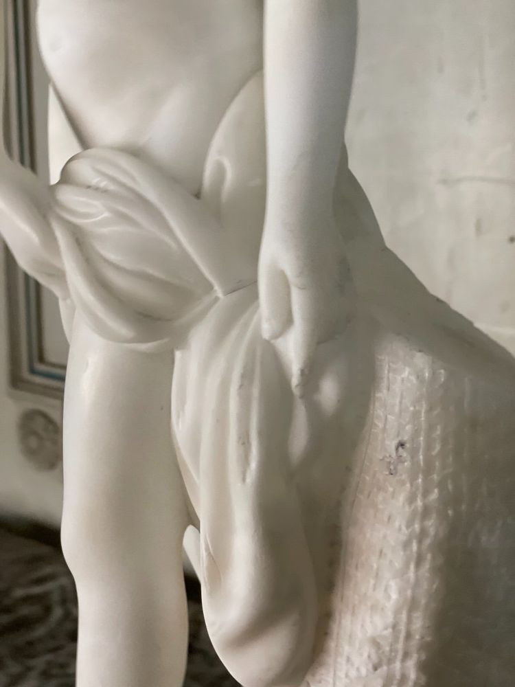La Baigneuse, Alabaster Sculpture After Falconet