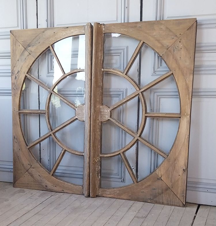 Pair of oak transoms 19th C