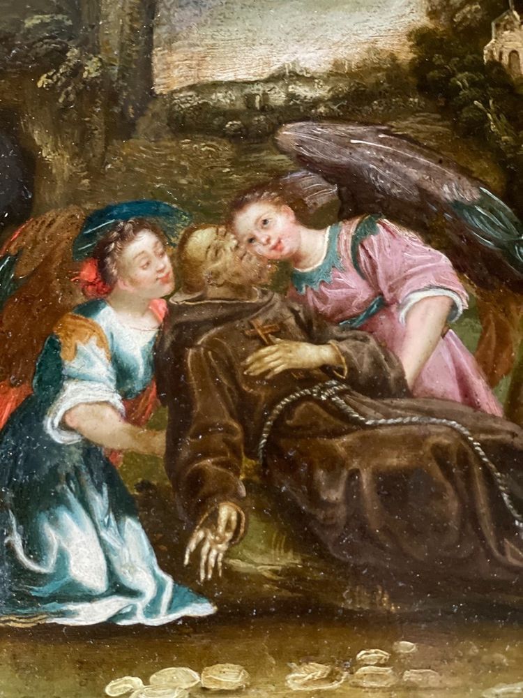 Ecstasy of Saint Francis of Assisi, Oil on Copper, 17th Century