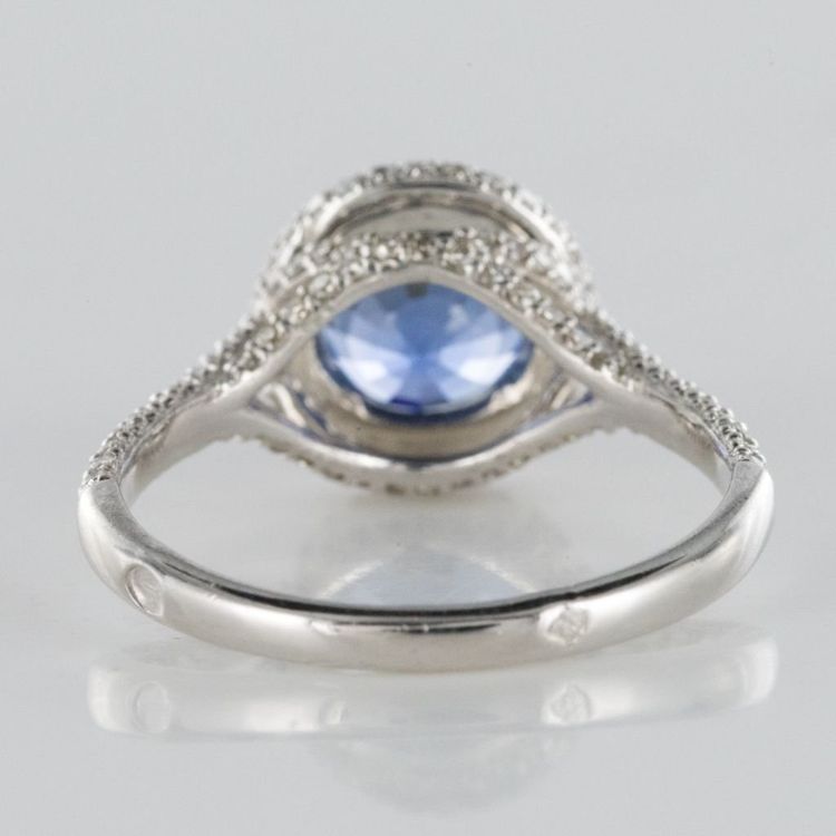 Bague Saphir De Ceylan Et Diamants