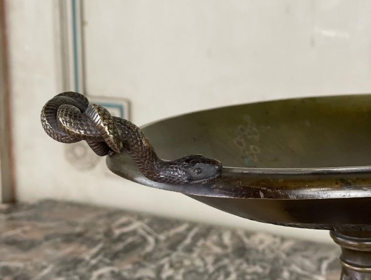 Bronze Cup On A Yellow Sienna Marble Base, Early 19th Century