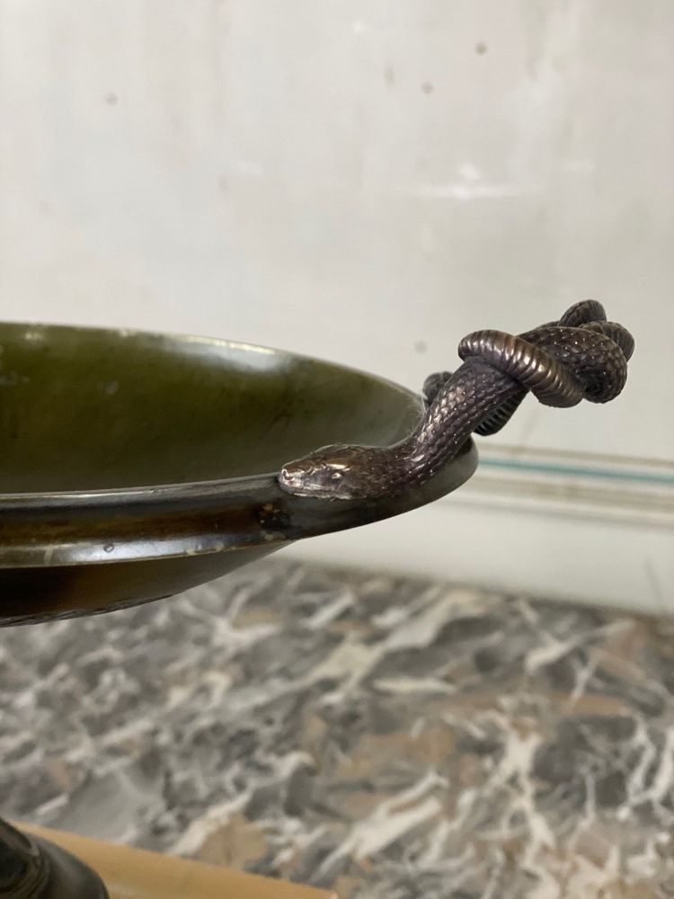 Bronze Cup On A Yellow Sienna Marble Base, Early 19th Century