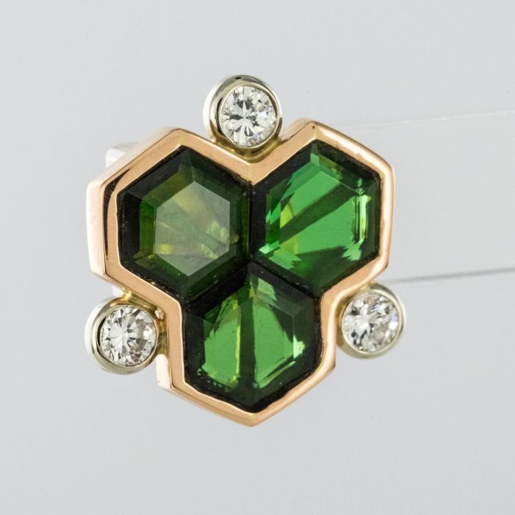 Orecchini con tormalina e diamanti