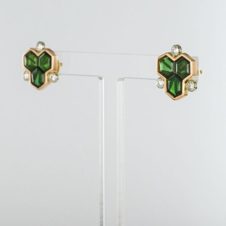 Orecchini con tormalina e diamanti