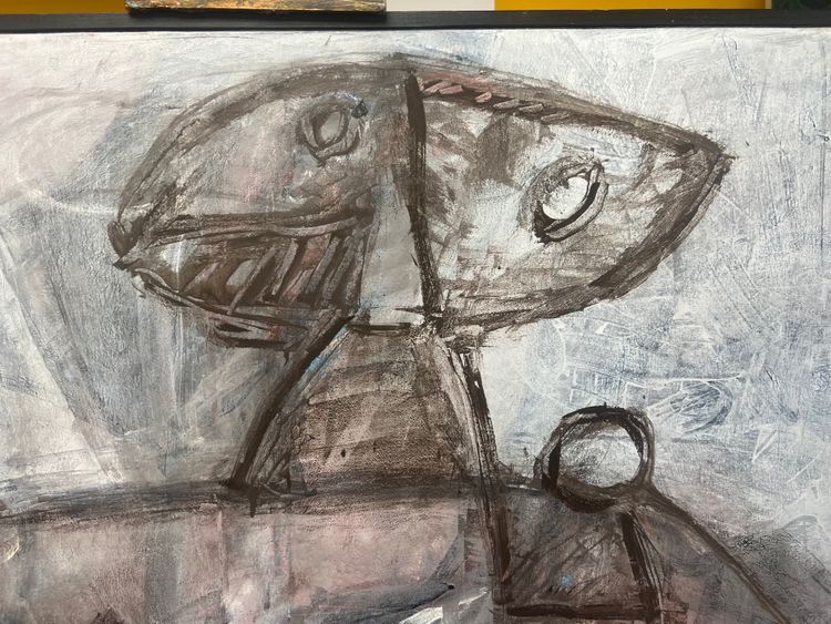 Gemälde Joan JORDA 1929-2020 Expressionistische Figurenkomposition Katalanische Kunst Brut Toulouse