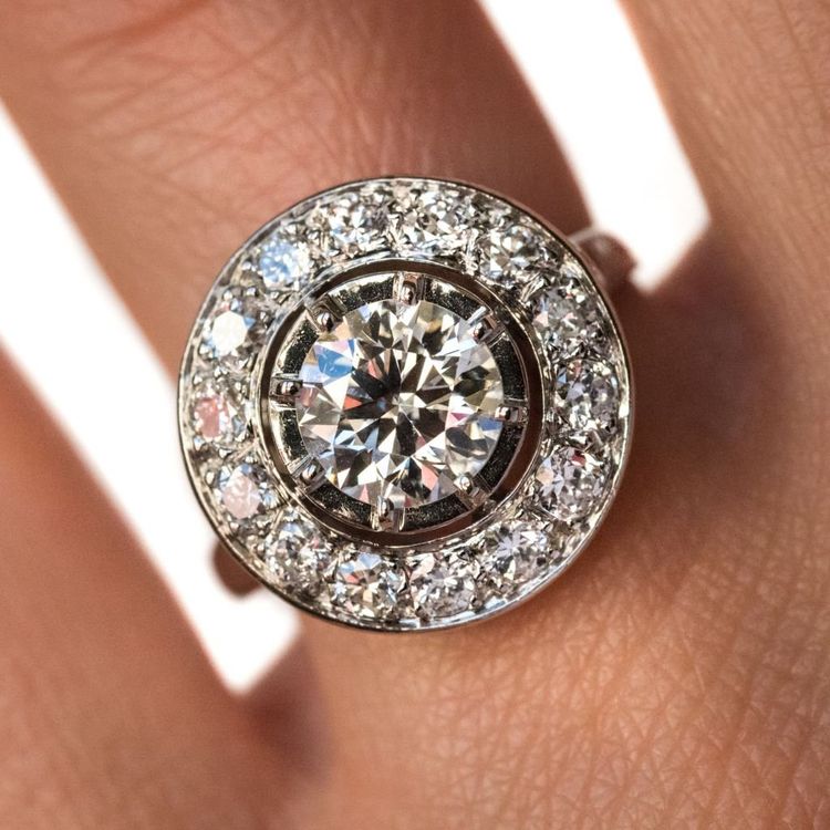 Bague Ronde Diamants Art Déco