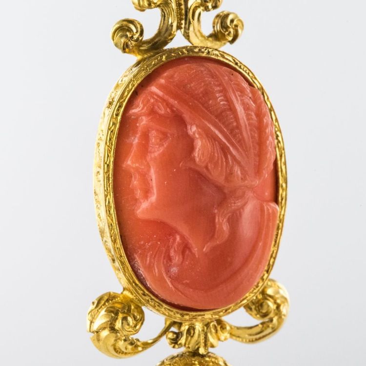 Pendants Earrings Old Cameos On Coral