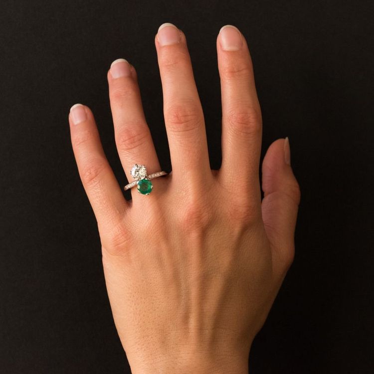 Ring Du Und Ich Smaragd Und Diamanten