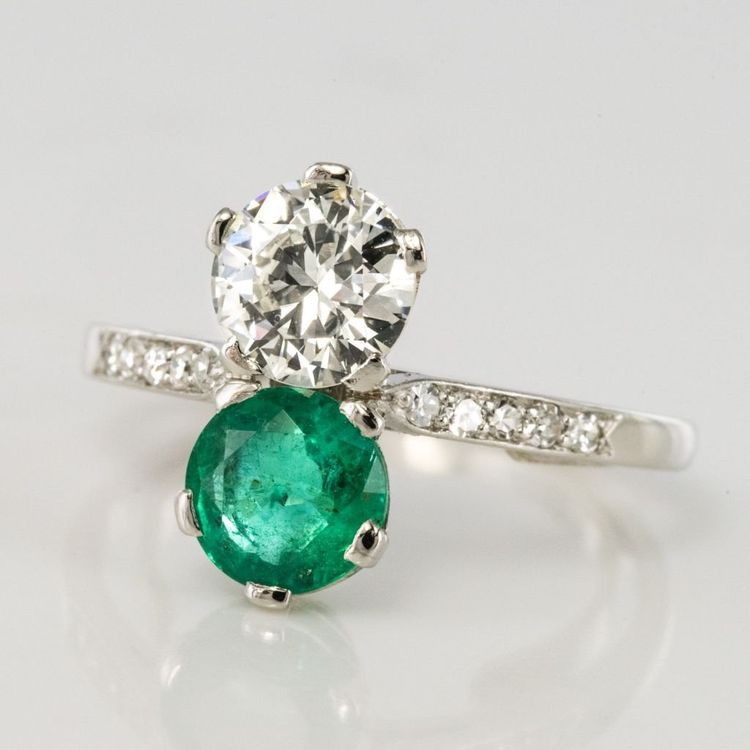Ring Du Und Ich Smaragd Und Diamanten