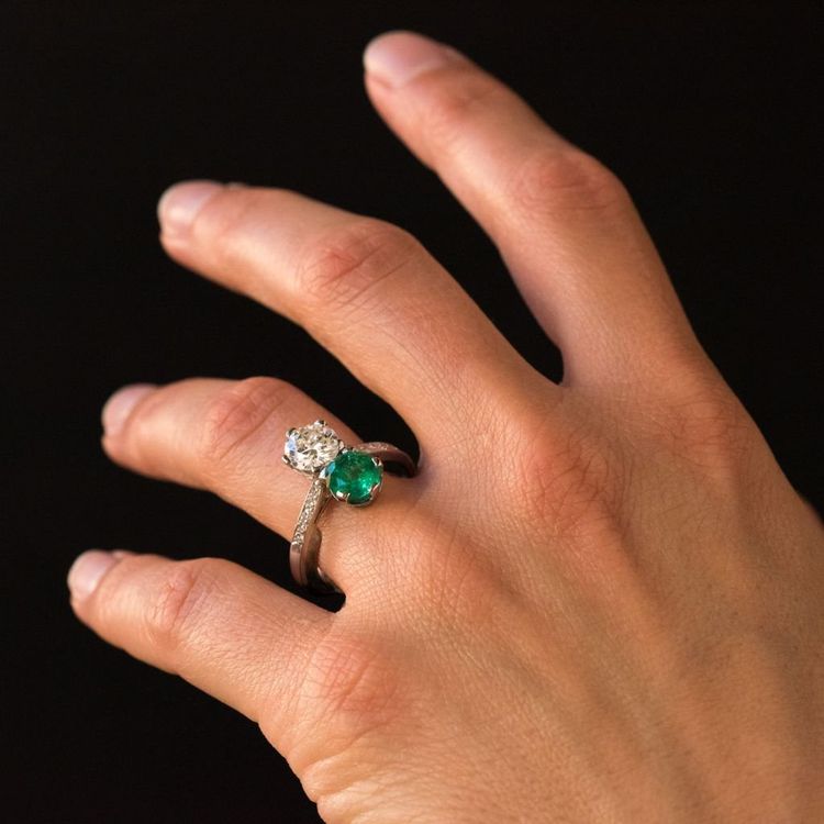 Ring Du Und Ich Smaragd Und Diamanten