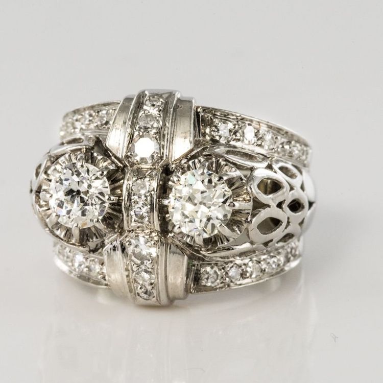 Bague Platine Diamants Art Déco
