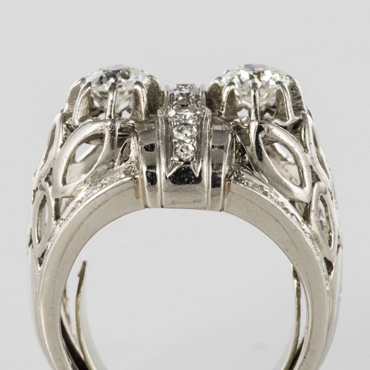 Bague Platine Diamants Art Déco