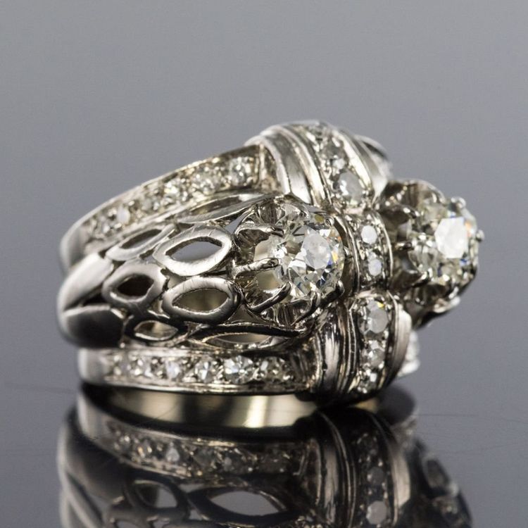 Bague Platine Diamants Art Déco