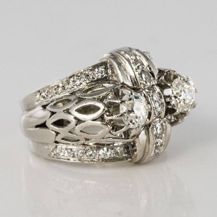 Bague Platine Diamants Art Déco