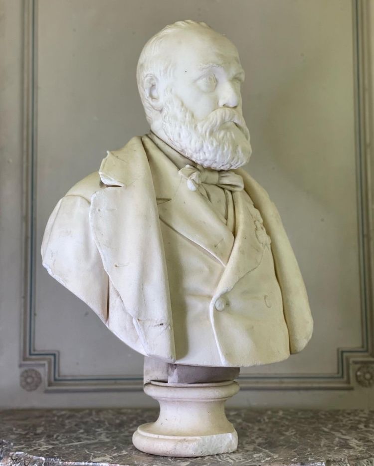 Carrara Marble Bust Signed And Dated Argenti Giosue 1886