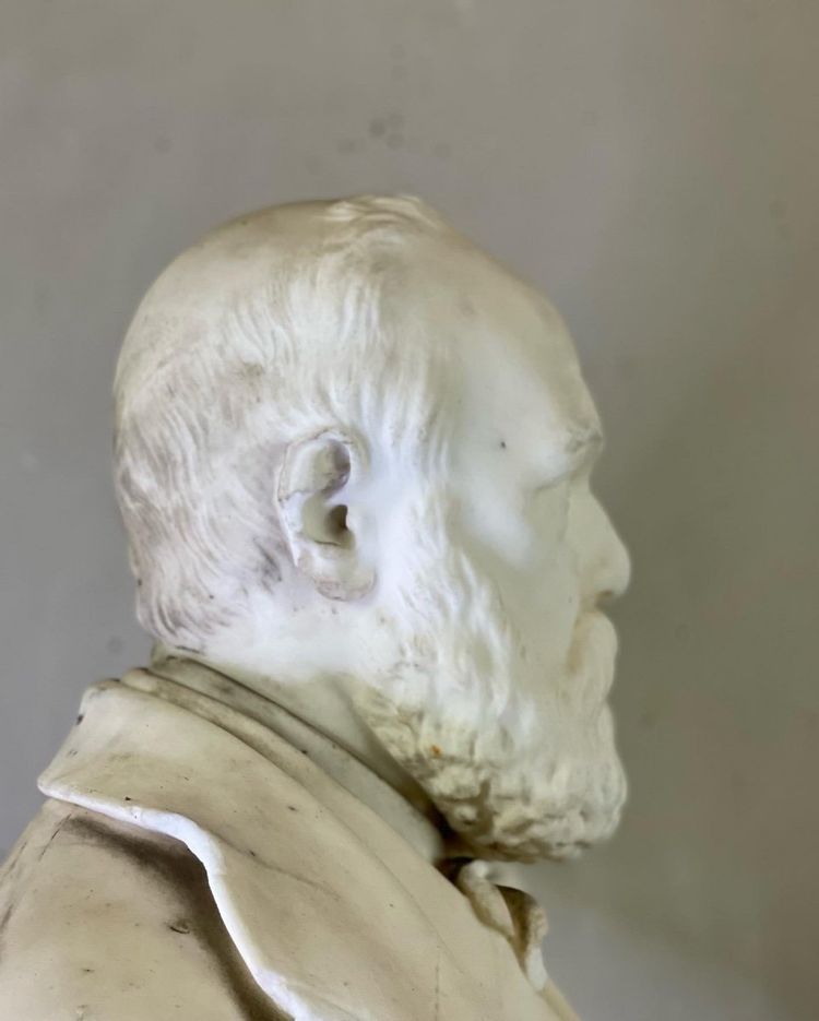 Carrara Marble Bust Signed And Dated Argenti Giosue 1886