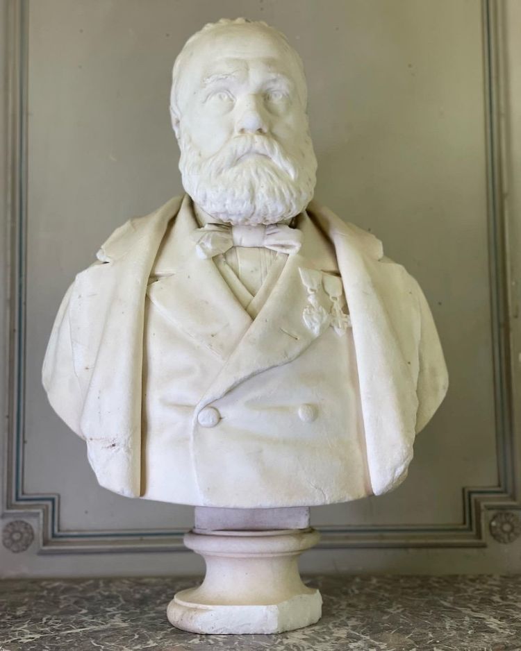 Carrara Marble Bust Signed And Dated Argenti Giosue 1886