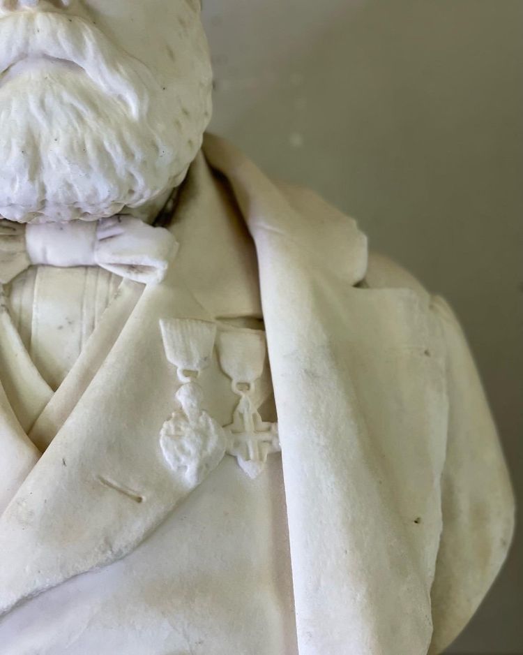 Carrara Marble Bust Signed And Dated Argenti Giosue 1886