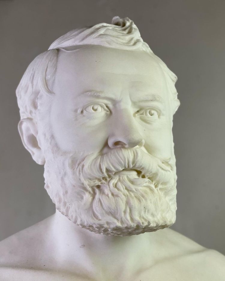 Bust in statuary white marble signed Cassano