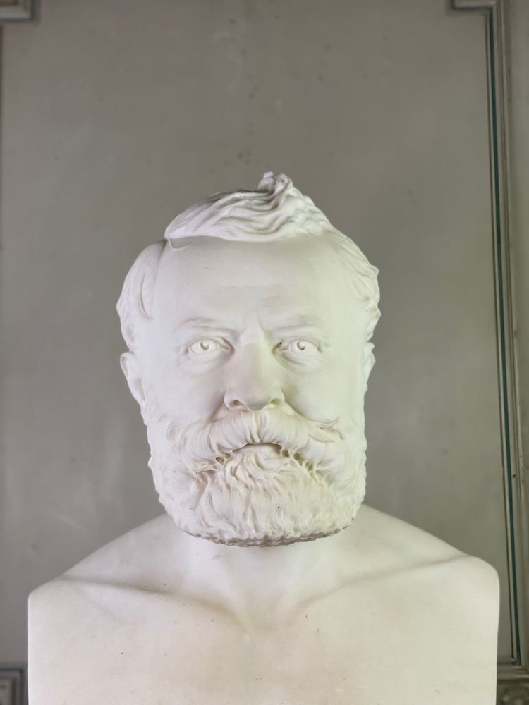 Bust in statuary white marble signed Cassano