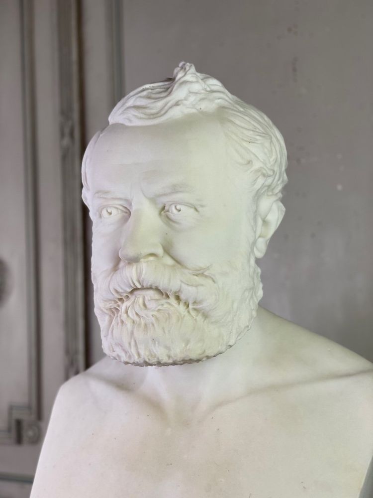 Bust in statuary white marble signed Cassano