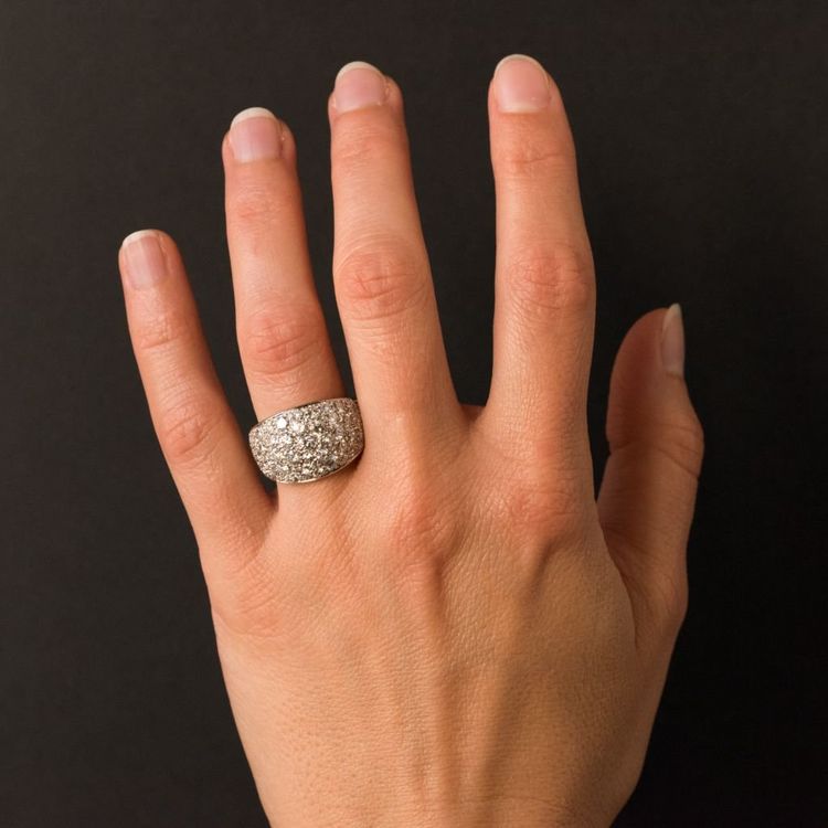 Bague Jonc Platine Diamants