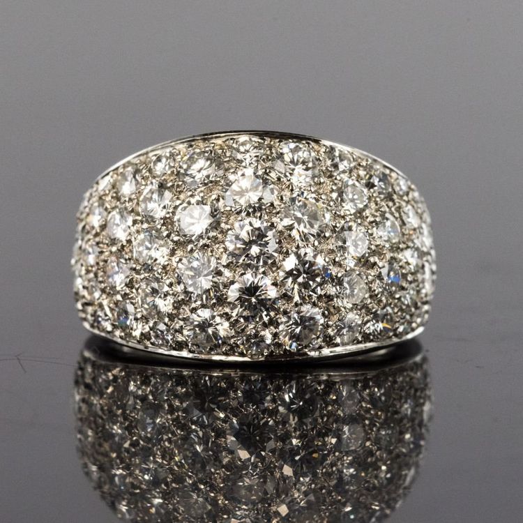Bague Jonc Platine Diamants