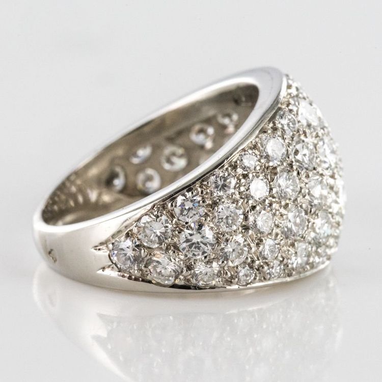 Bague Jonc Platine Diamants