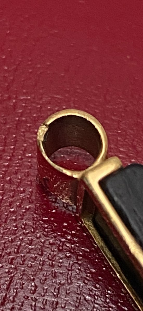 PENDENTIF OR ÉBÈNE DIAMANTS 