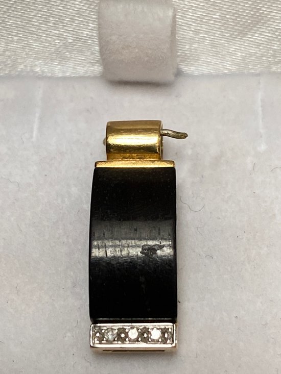 PENDENTIF OR ÉBÈNE DIAMANTS 