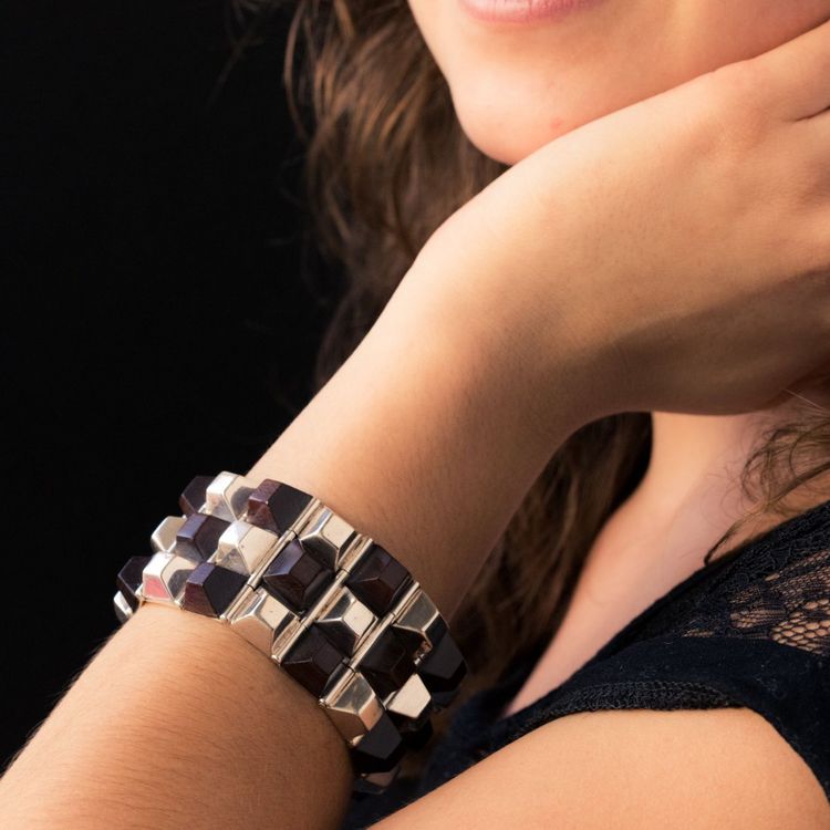 Silber Und Rosenholz Armband