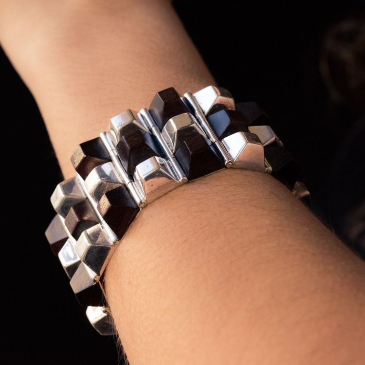 Silber Und Rosenholz Armband
