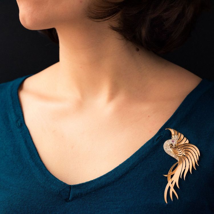 Spilla con diamanti Oiseau De Paradis