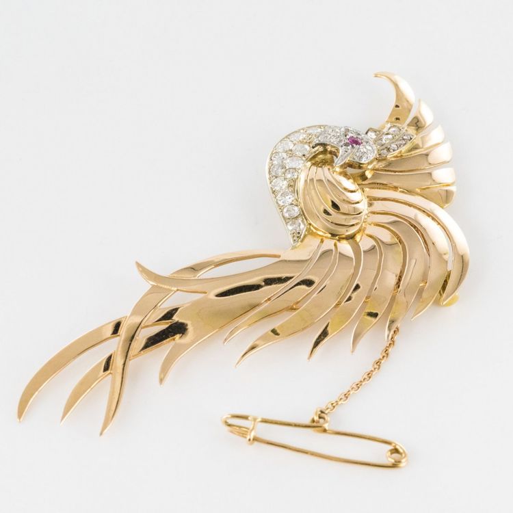 Spilla con diamanti Oiseau De Paradis
