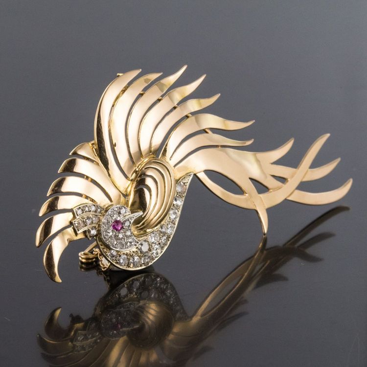 Spilla con diamanti Oiseau De Paradis