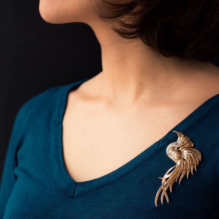Spilla con diamanti Oiseau De Paradis