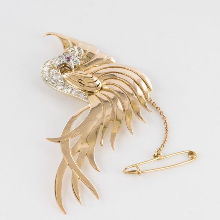 Spilla con diamanti Oiseau De Paradis