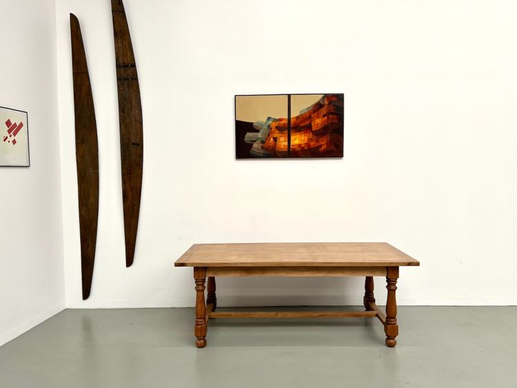 Oak and cherry table - 70s